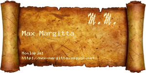 Max Margitta névjegykártya